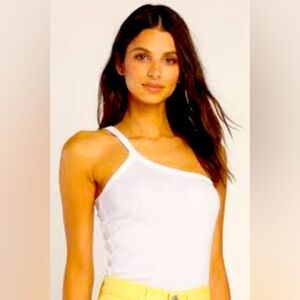 Free people one shoulder tank in white size medium NWOT never worn!